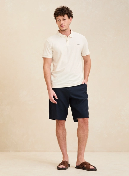 Polo Masculina Muscle Com Friso Gola Jacquard