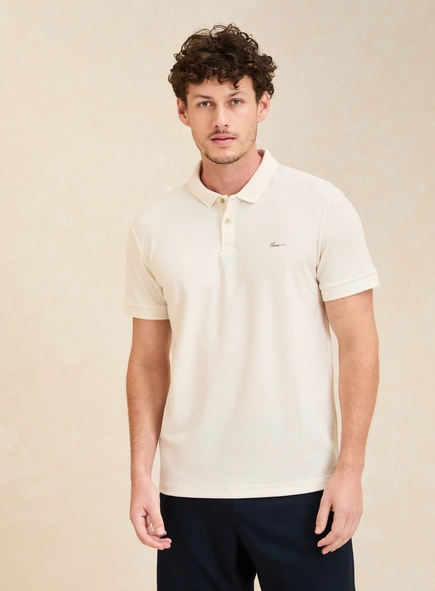 Polo Masculina Muscle Com Friso Gola Jacquard