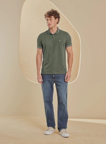 Polo Masculina Muscle Com Contraste