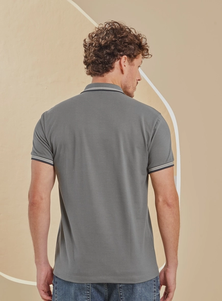 Polo Masculina Muscle Com Contraste
