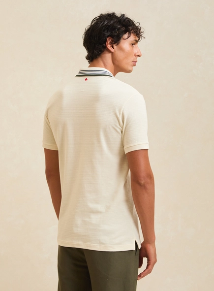 Polo Masculina Muscle Piquet Jacquard Com Frisos