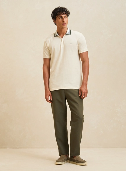 Polo Masculina Muscle Piquet Jacquard Com Frisos