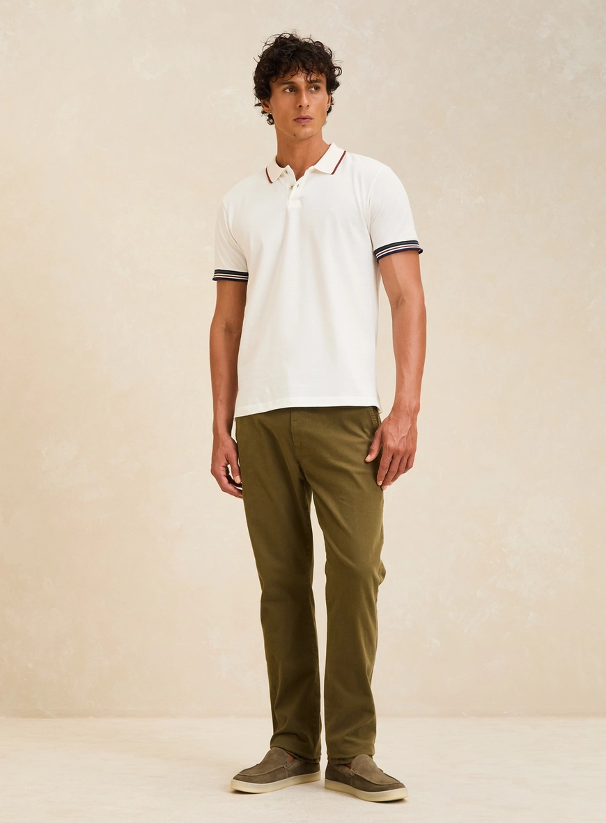 Polo Muscle Masculina Friso Contrastante Off Shell