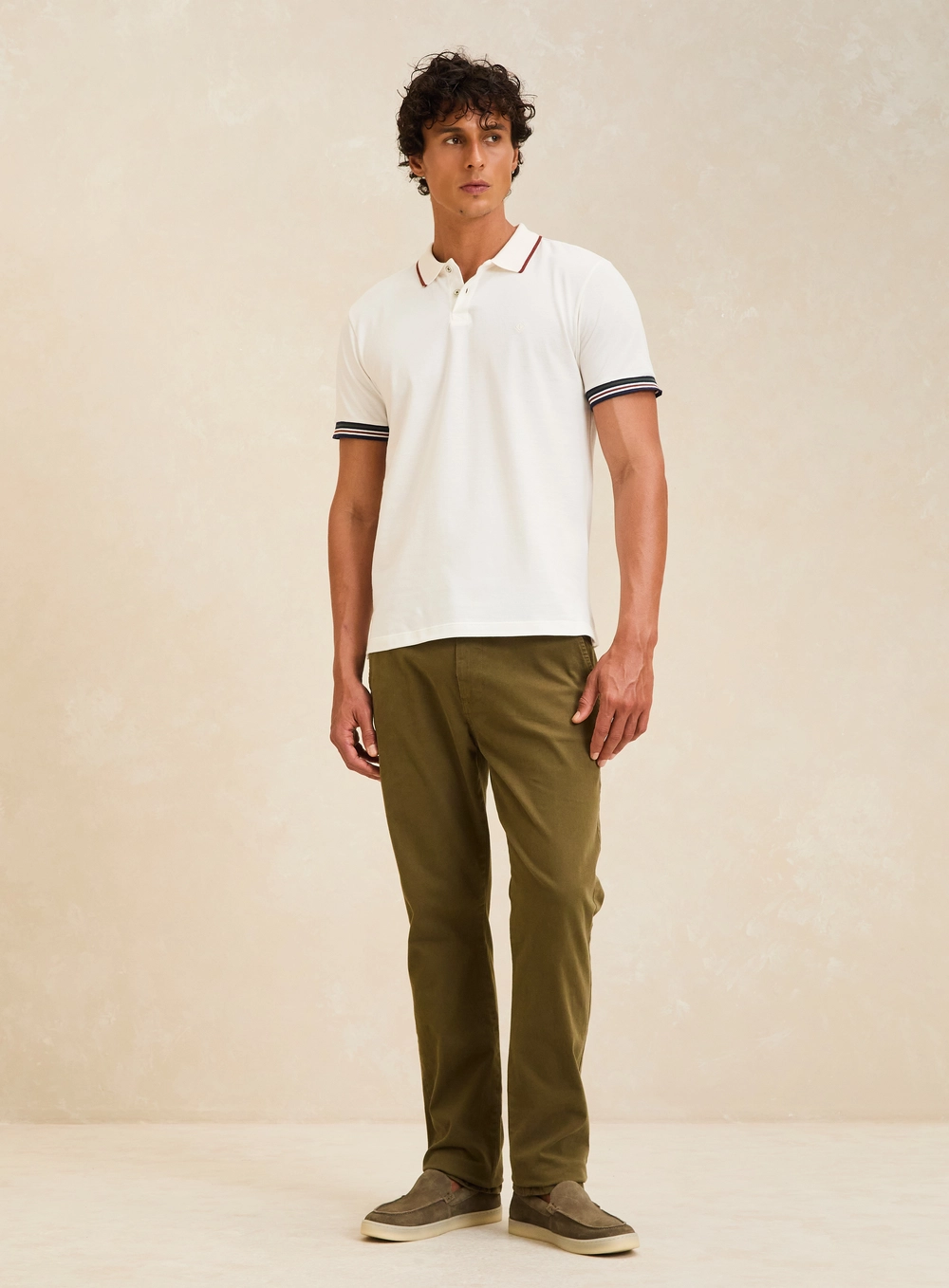 Polo Muscle Masculina Friso Contrastante Off Shell 1