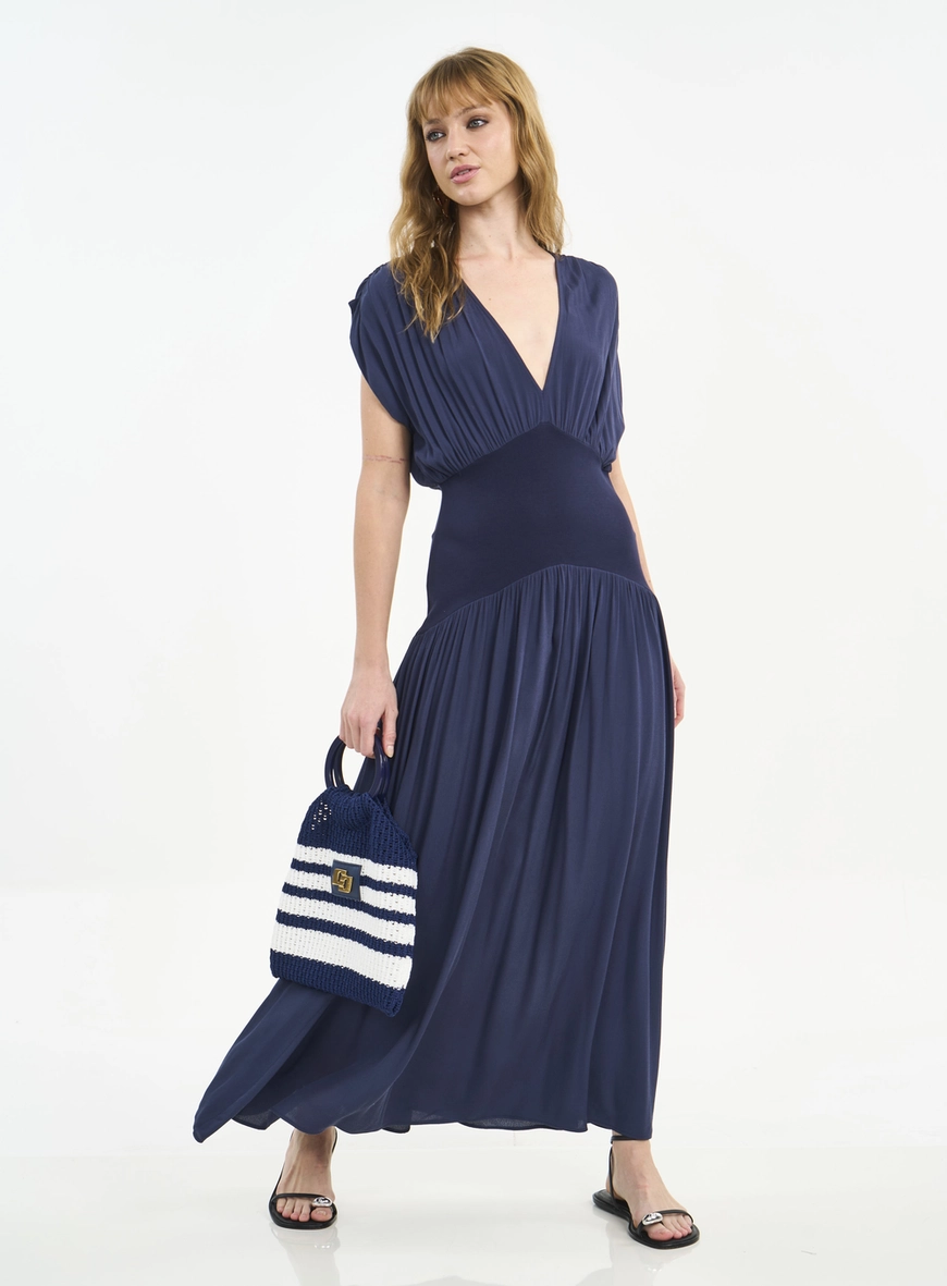 Vestido Longo Com Franzidos