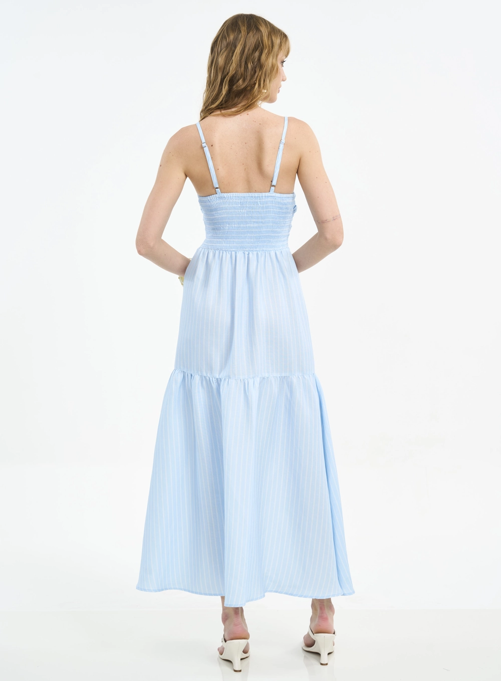 Vestido Midi Com Amarração E Babado Estampados