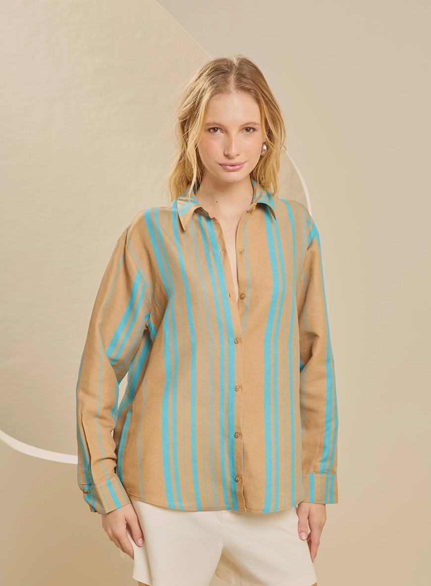 Camisa Feminina Ampla Estampada Estampados 1