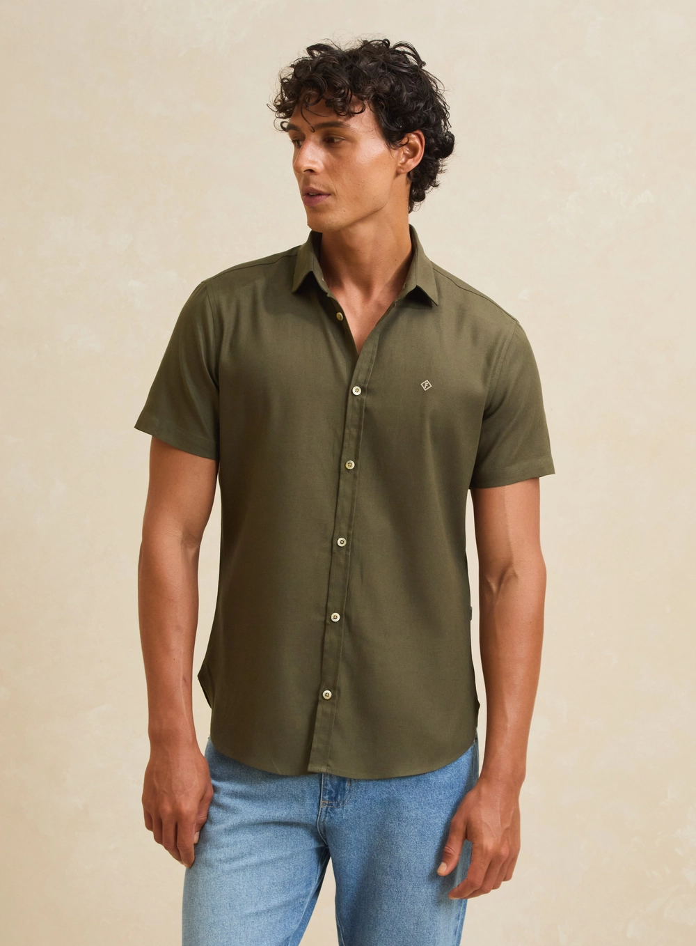 Camisa Masculina St Barths Manga Curta Verde 3