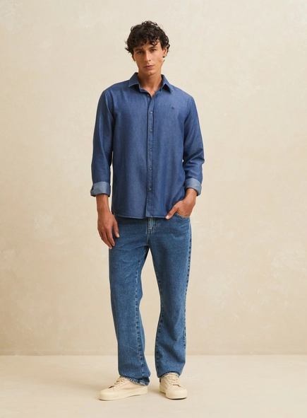 Camisa Jeans Masculina Relax