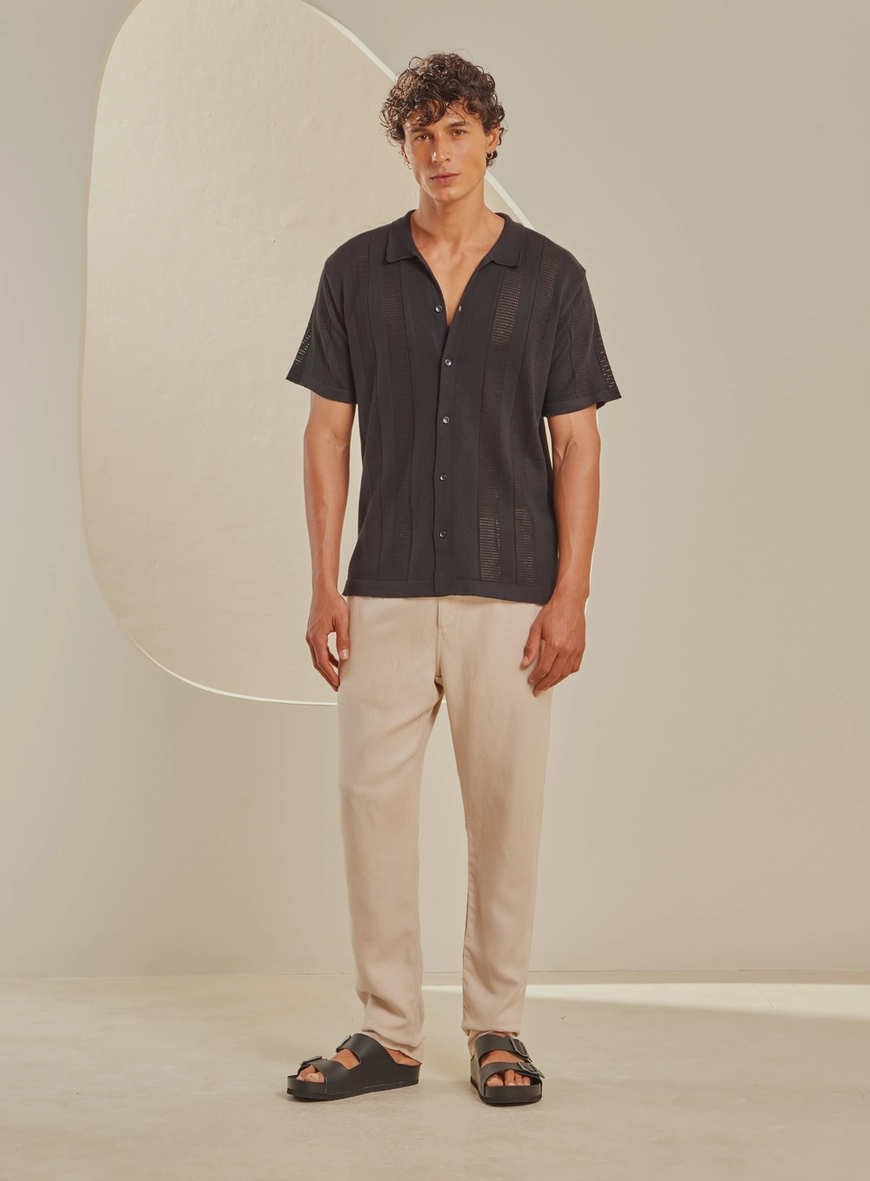 Camisa Masculina Tricot Relax Preto