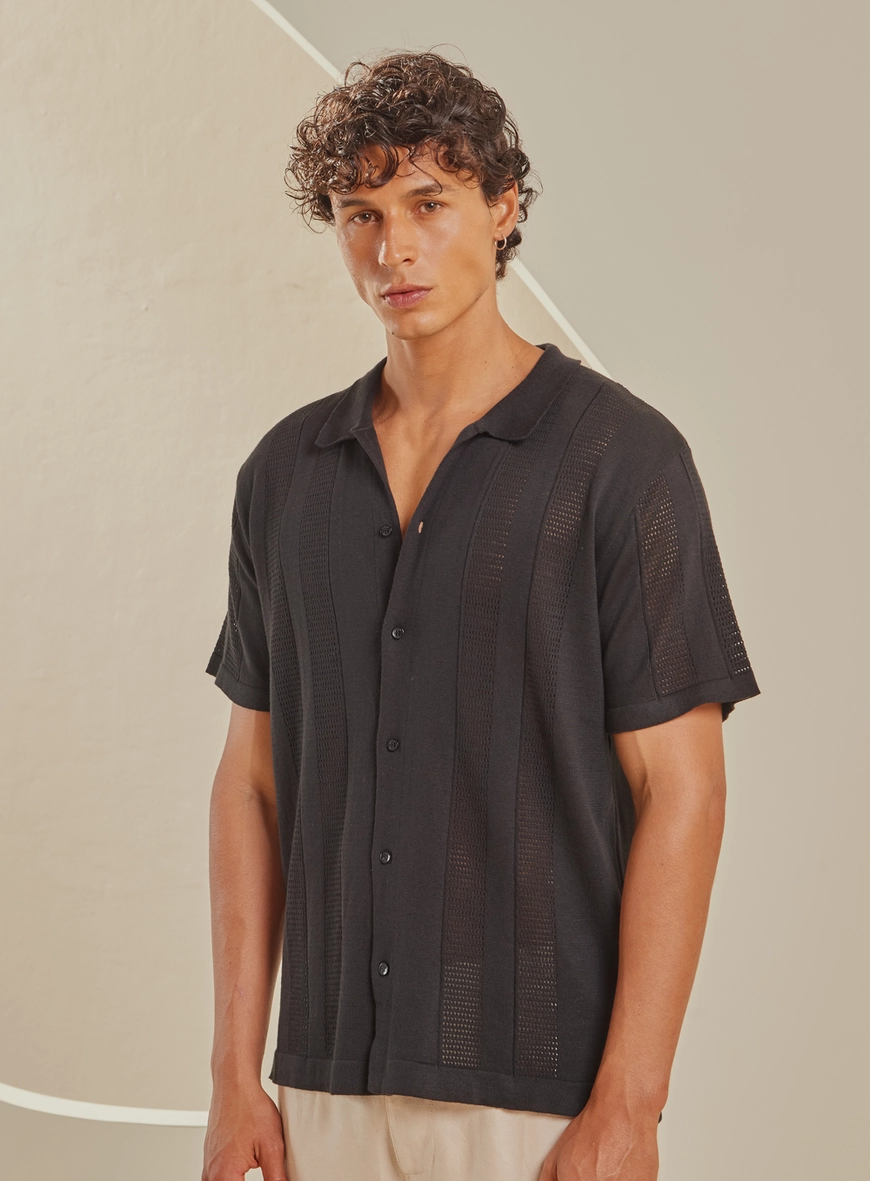 Camisa Masculina Tricot Relax Preto