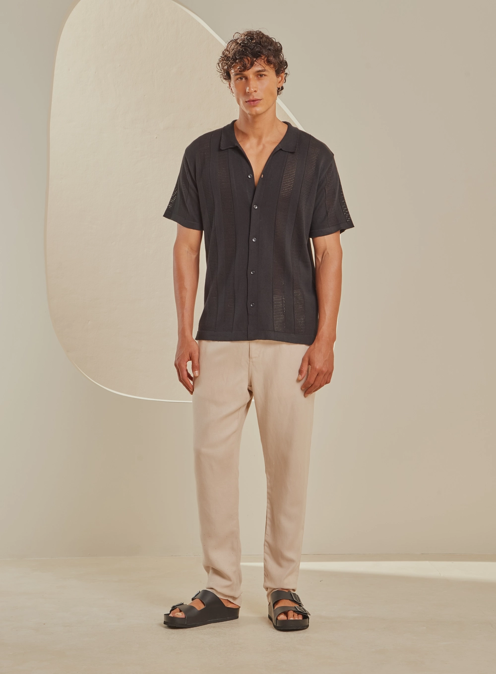 Camisa Masculina Tricot Relax Preto 4