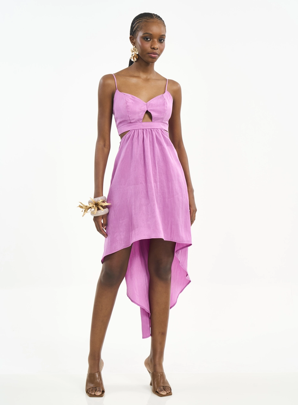 Vestido Mullet Com Recortes E Alças Roxo