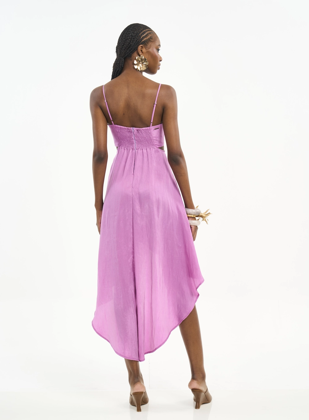 Vestido Mullet Com Recortes E Alças Roxo