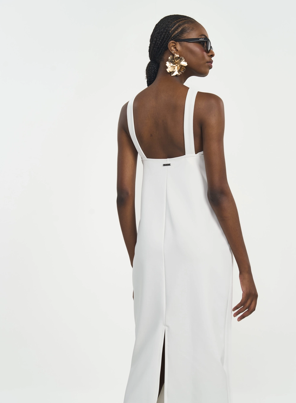 Vestido Midi Com Transpasse E Recorte Off Shell