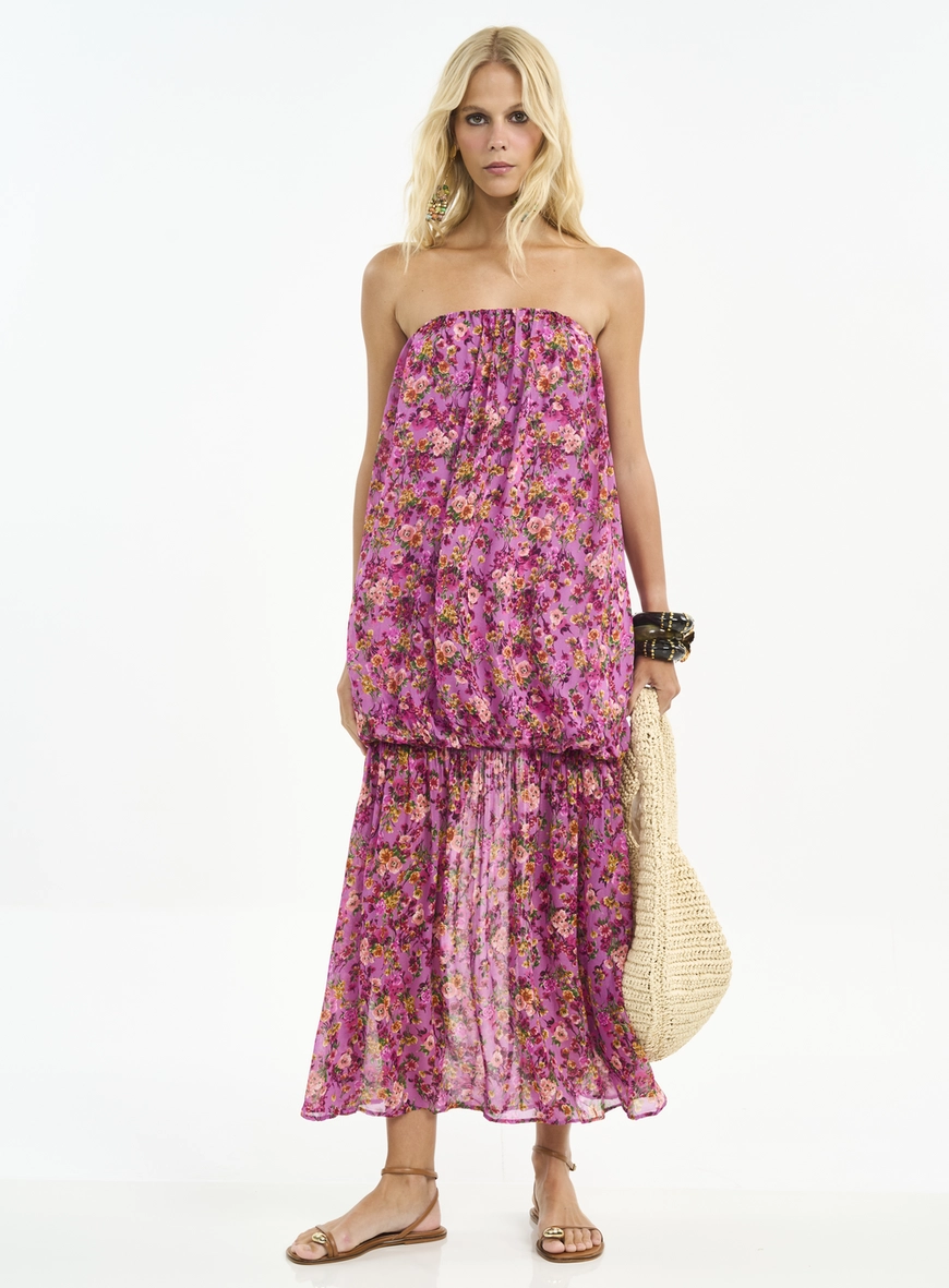 Vestido Midi Tomara Que Caia Estampado