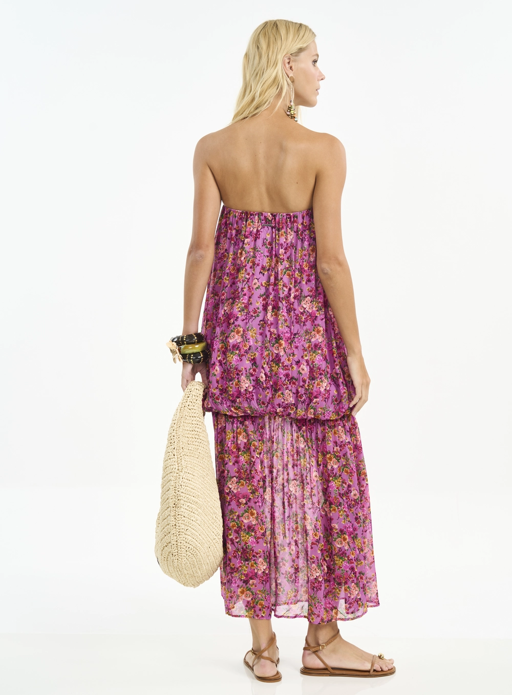 Vestido Midi Tomara Que Caia Estampado Estampados