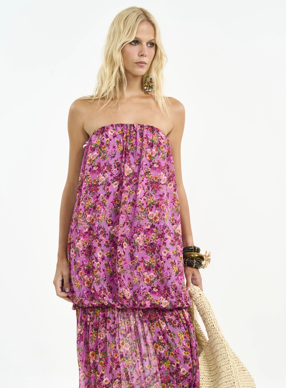 Vestido Midi Tomara Que Caia Estampado Estampados