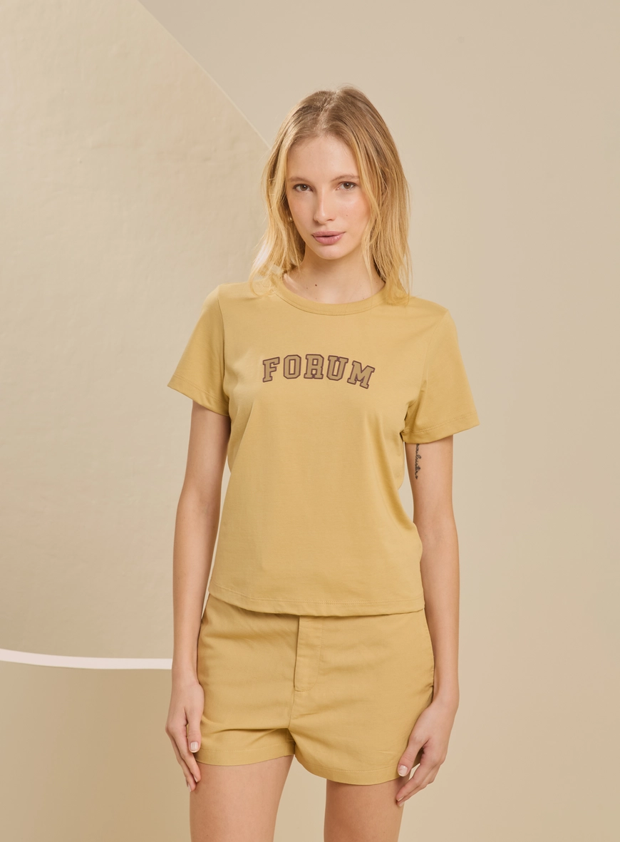 Camiseta Feminina New Slim Amarelo