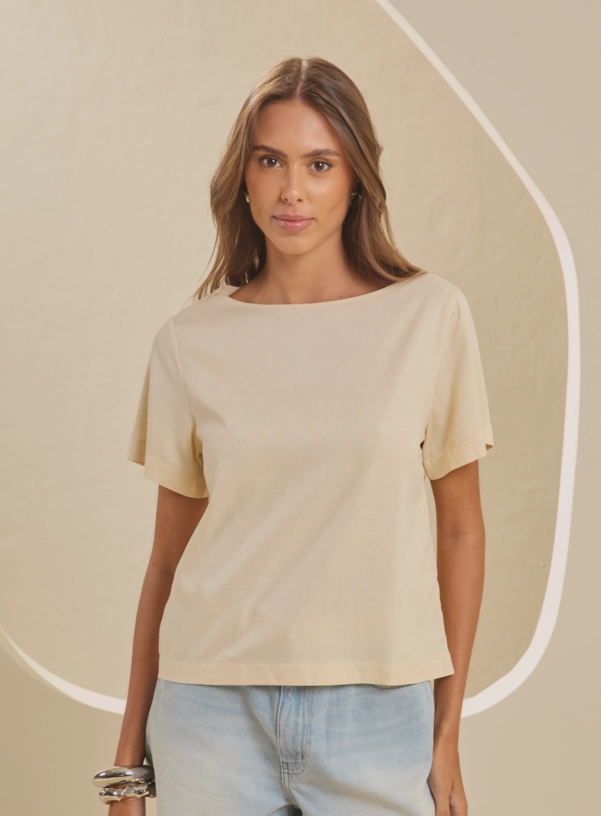 Camiseta Feminina Gola Canoa Off Shell 3