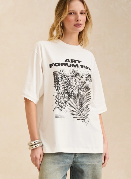 Camiseta Feminina Over Loose Estampada