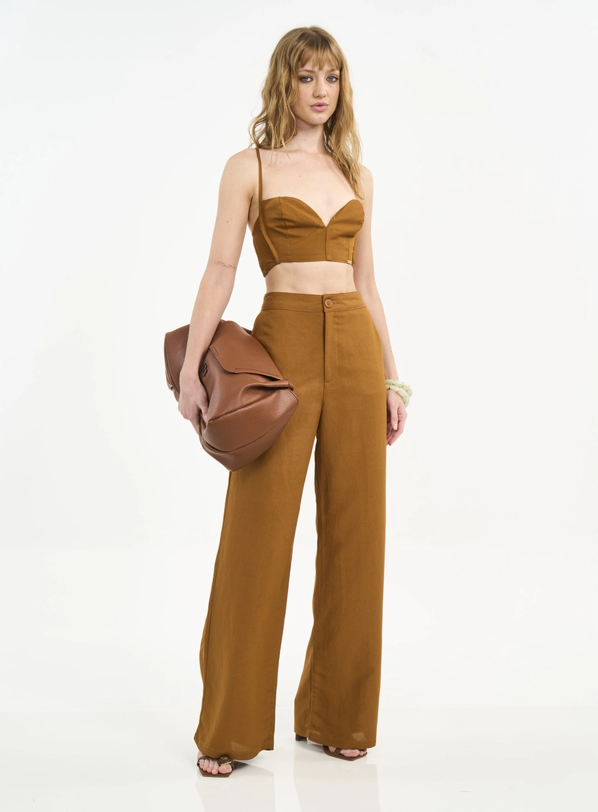 Top Cropped Com Busto Estruturado E Lastex