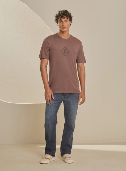 Camiseta Masculina New Box Com Detalhe Frontal