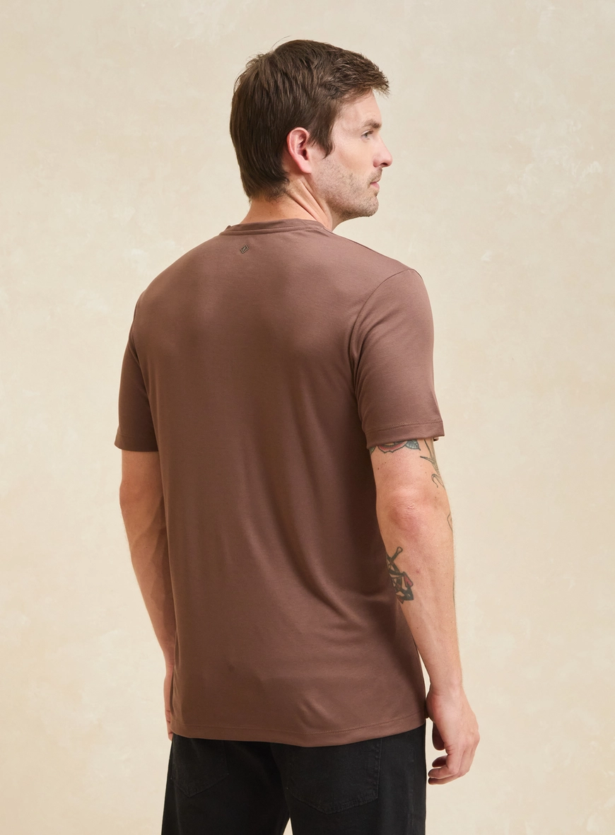 Camiseta Masculina New Slim Marrom