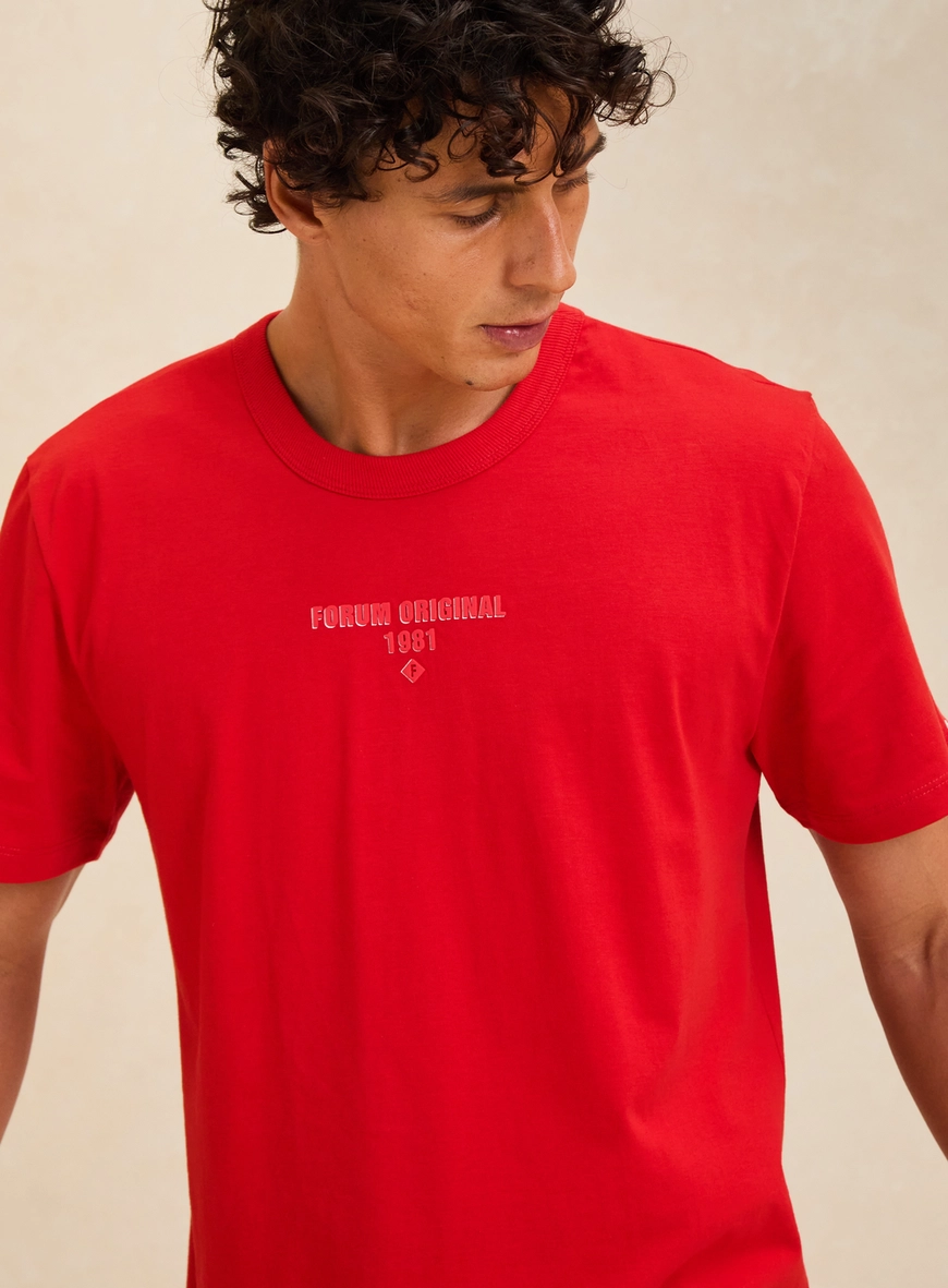 Camiseta Masculina New Box Manga Curta Vermelho