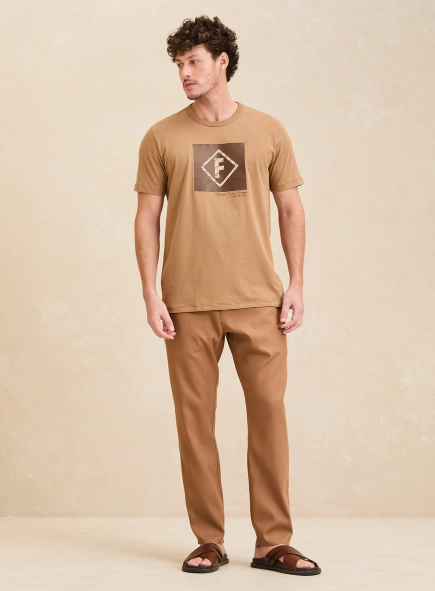 Camiseta Masculina New Slim Authentic Marrom 1