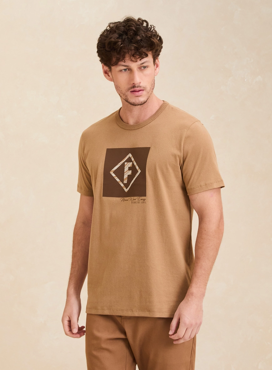 Camiseta Masculina New Slim Authentic Marrom 3