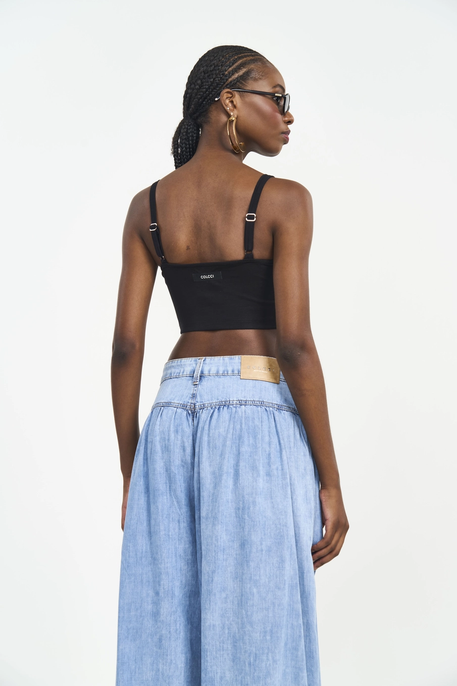Top Cropped Com Alças E Decote Reto Preto