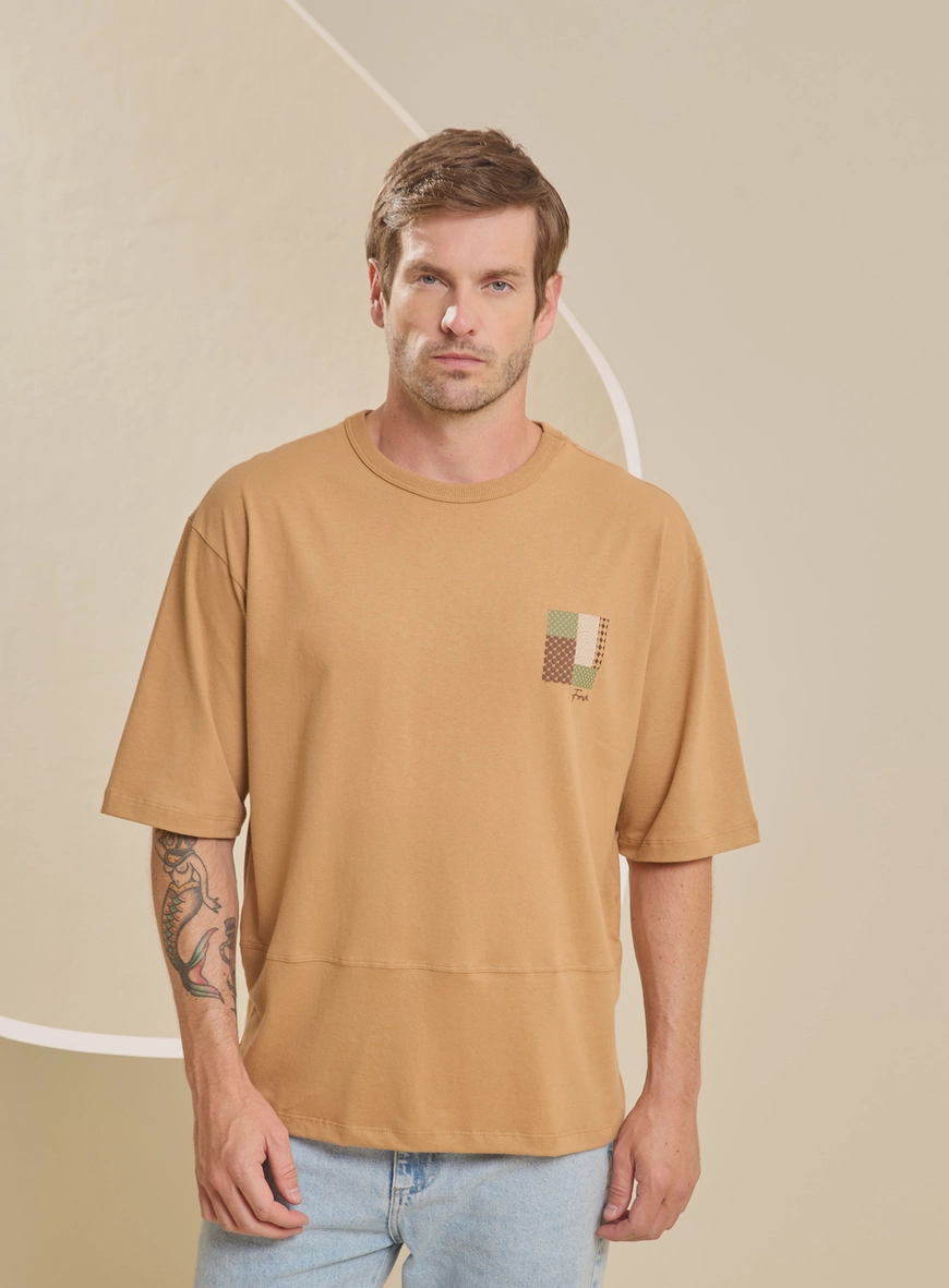 Camiseta Masculina Oversized Bege