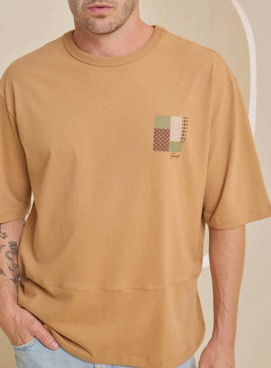 Camiseta Masculina Oversized Bege
