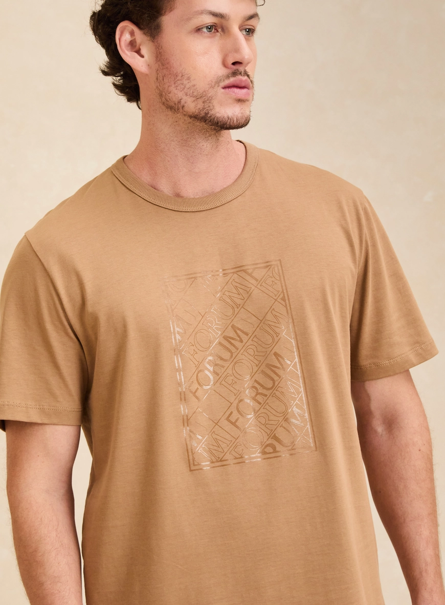 Camiseta Masculina New Box Com Estampa Marrom 4