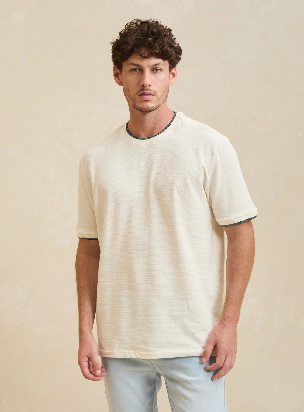 Camiseta Masculina Malha Jacquard New Box Off Shell 1