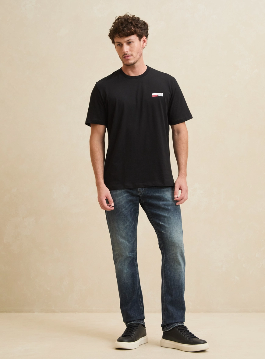 Camiseta Masculina New Box Com Silk Preto