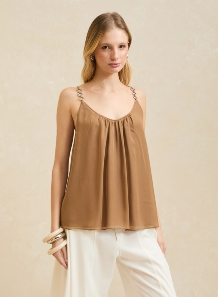 Blusa Ampla Com Franzido Frontal