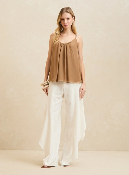 Blusa Ampla Com Franzido Frontal