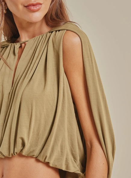 Blusa Cropped Balonê