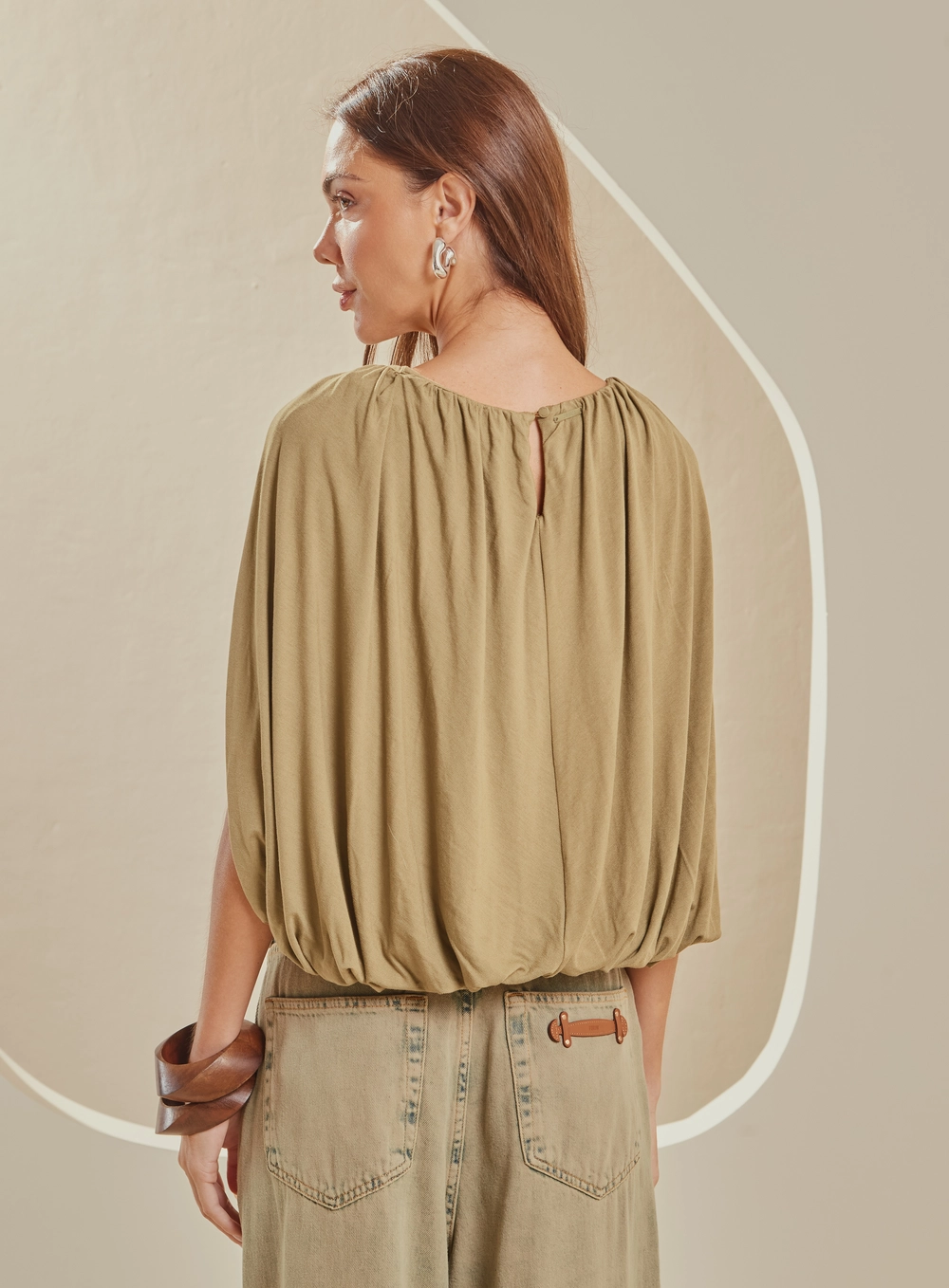 Blusa Cropped Balonê Verde 3