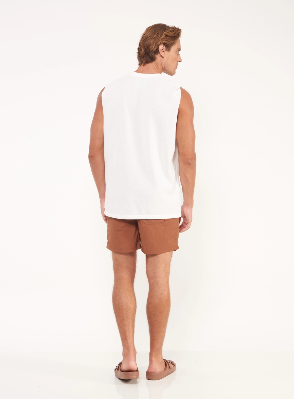Beachshort Com Amarração E Bolsos Marrom