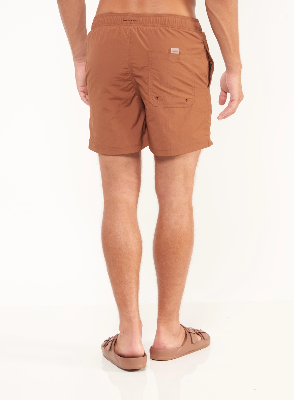Beachshort Com Amarração E Bolsos Marrom