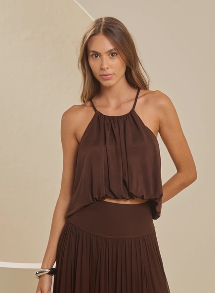 Blusa Balonê Com Amarração