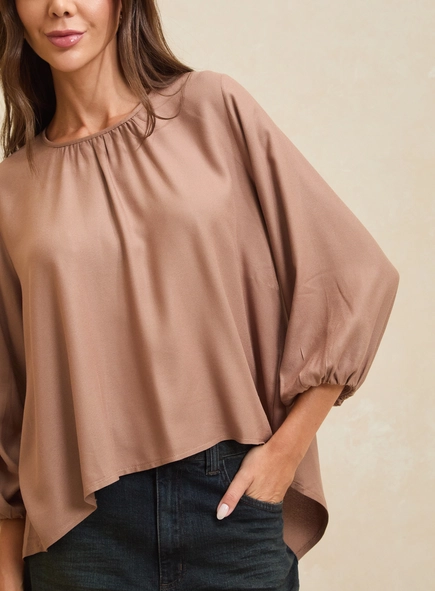 Blusa Ampla Decote Franzido