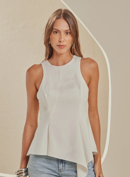Blusa Assimétrica Alfaiataria Soft