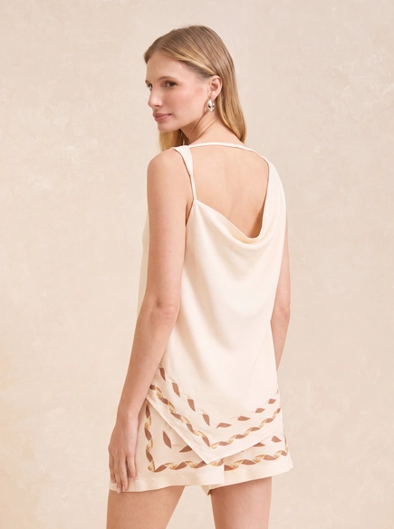 Blusa Assimétrica Estampada
