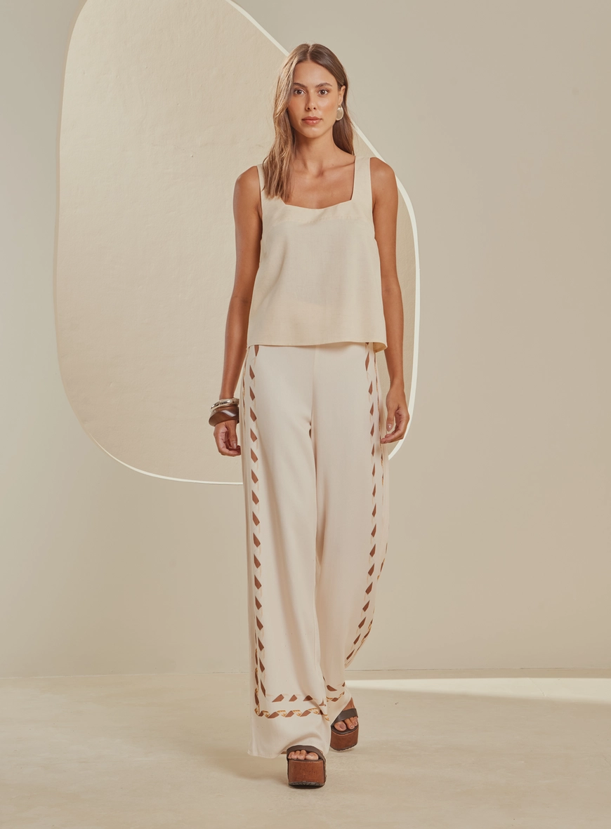 Blusa Reta Decote Quadrado Off Shell