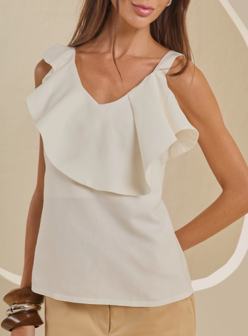 Blusa Com Detalhe Assimétrico Off Shell 3