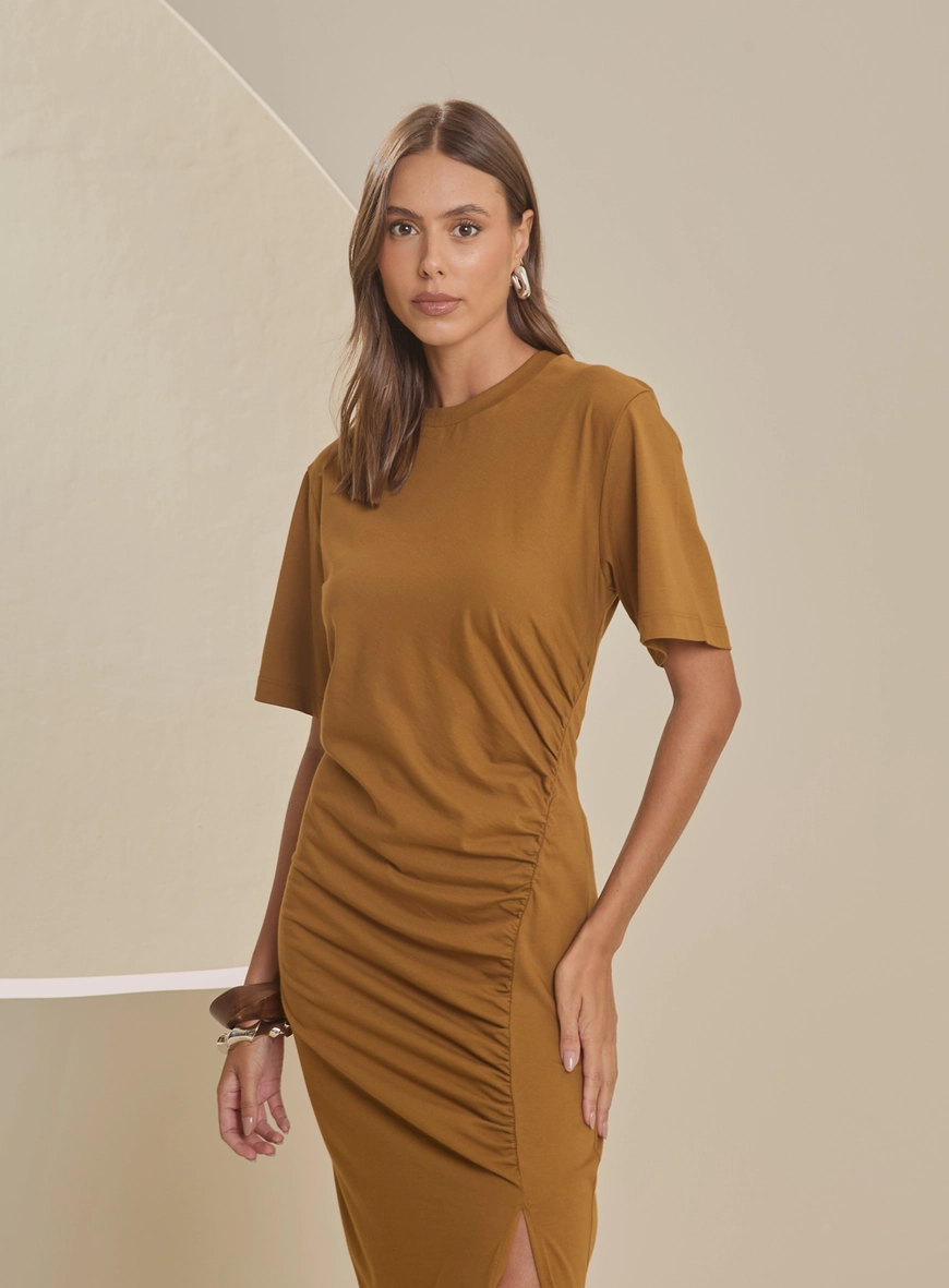 Vestido Midi T-shirt Dress Marrom 3